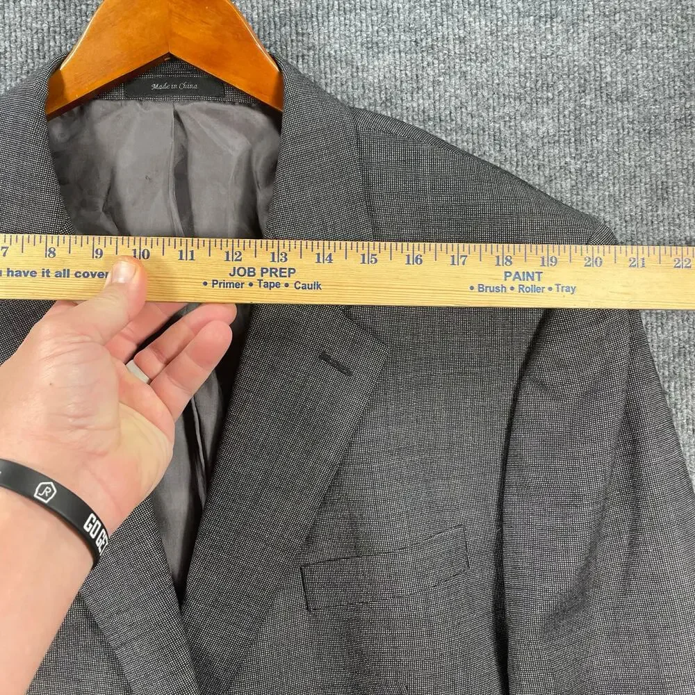 Lauren Ralph Lauren Blazer 46R Slate Gray 100% Wool Single Breast 4 Button Cuff